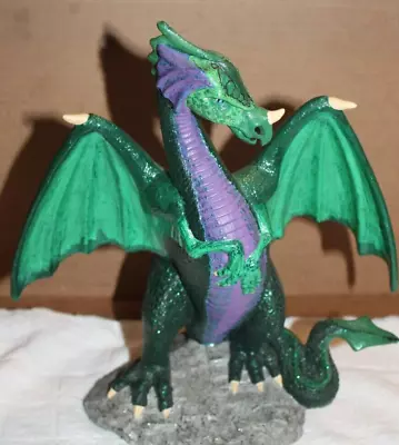 Large Vintage Mythical Green Dragon -- Made Of Ceramic -- 11 Inches Tall • $17