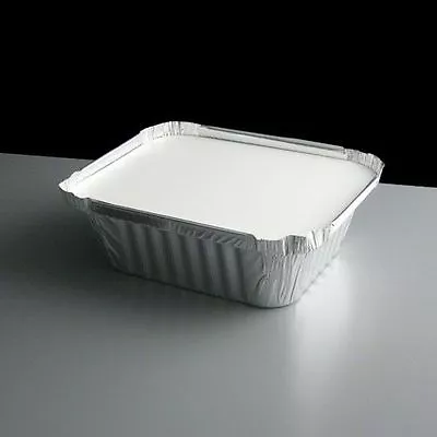 100 Silver Aluminium Foil Containers & Lids Size 2 Trays Takeaway Indian Chinese • £11.95