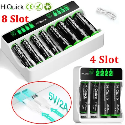 Rapid Smart LCD Battery Charger For AA AAA NiMH NiCD Rechargeable Batteries USB • $16.99