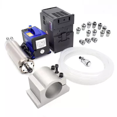 4.5KW Spindle Motor φ125*298mm ER25 &Bracket Pump CNC Kit Water-cooled 220v/380V • $1290.99