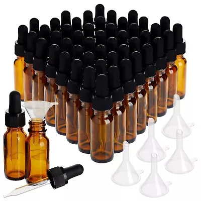 Vivaplex 24 Amber 15 Ml (1/2 Oz) Glass Bottles With Glass Eye Droppers • $29.99