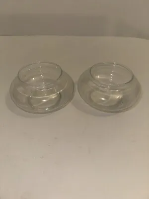 Glass Fishbowl Style Floating Candle Holder Set Of 2 • $8