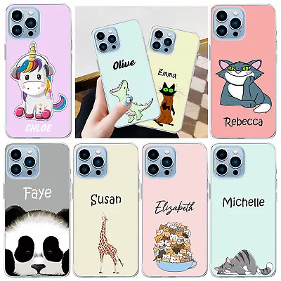 Animals Personalised Case For IPhone 14 Pro Max 13 12 11 8 XR 15 Flexible Cover • $6.15