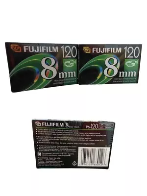 2 NEW Sealed Fuji Film 8mm High Quality Video Cassette 120 Min P6-120 FREE SHIP! • $25