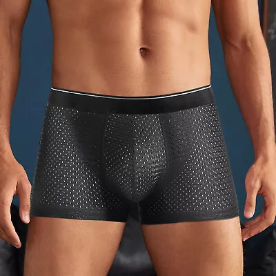 Men's 5pack Underwear Boxer Briefs Ice Silk Shorts Panties Mesh Pouch Underpants • $15.99