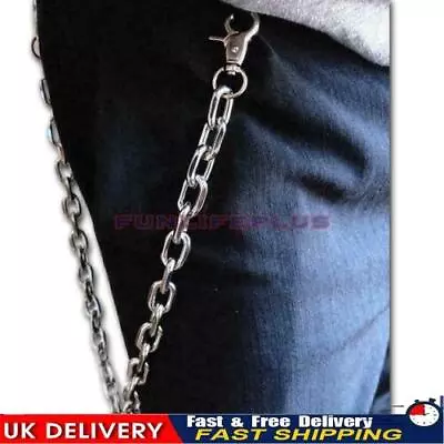Hip Hop Pants Chain Secure Travel Wallet Chain Jeans Link Coil Leash • £6.59