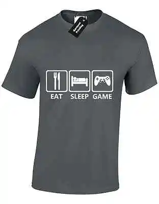 Eat Sleep Game Mens T Shirt  Video Games Consoles Symbols Gamer Geek Top S-xxxl • £7.99