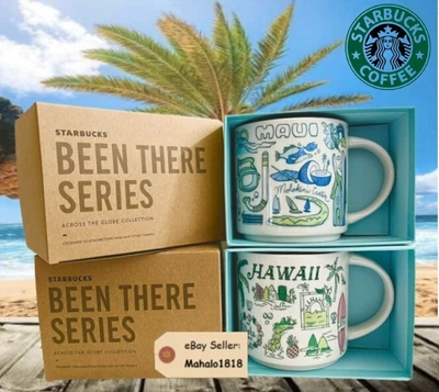 $40 • Buy 🌺Starbucks Mug Set HAWAII & MAUI  Been There Series  14 Oz Genuine Brand New!