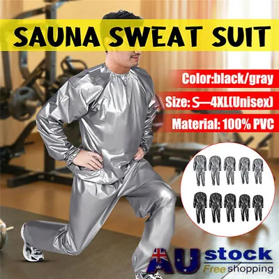 $28.99 • Buy Heavy Duty Sweat Suit Sauna Exercise Gym Fitness Weight Loss Anti-Rip Suit New