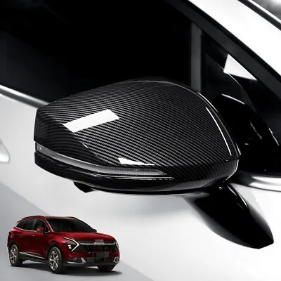$54.14 • Buy For Kia Sportage NQ5 2022 2023 Carbon Fiber Style Car Rearview Mirror Cover Trim