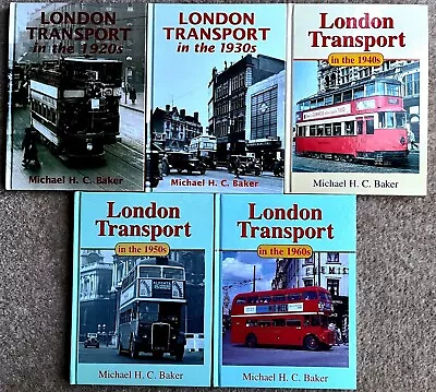 London Transport In The 1920s 1930s 1940s 1950s 1960s 5 Volumes Baker Ian Allan • £18