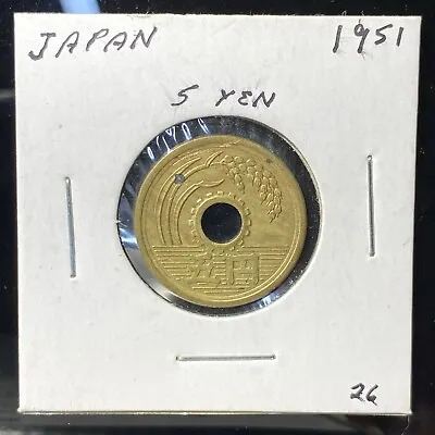 1951  Japan 5 Yen Coin • $3