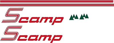 Vintage Scamp 13' 16' Camper Trailer Side Body Stripes/Trees Decals/Sticker Kit  • $89.75