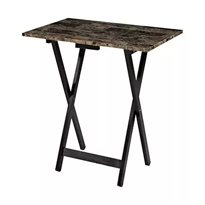 Home Decor Tray Table Set Faux Marble Brown • $107.22
