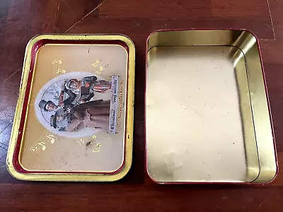 Large 13  Vintage Norman Rockwell Christmas Cookie Collector's Tin Box With Lid • $29.99