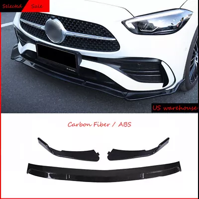 For 21-23 Mercedes Benz C-Class C300 W206 Carbon Fiber Front Bumper Lip Spoiler • $47.94