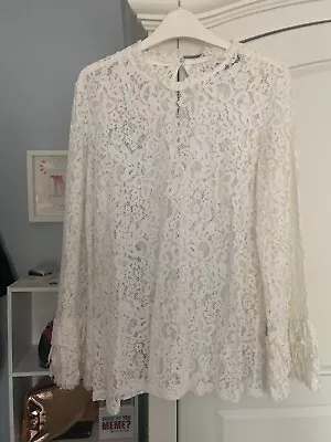 QED LOndon Ladies Cream Lace Blouse Size Large • £3