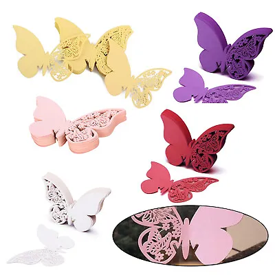 £5.95 • Buy 50pcs Butterfly Place Cards Wedding Guests Dinner Party Table Settings