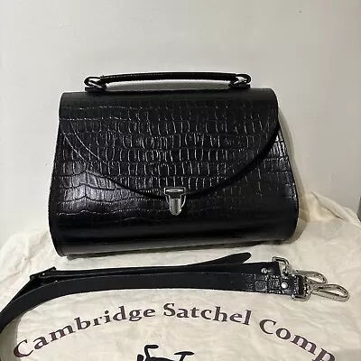 The Cambridge Satchel Company The Poppy Large Black Patent Croc BNWOT • £115