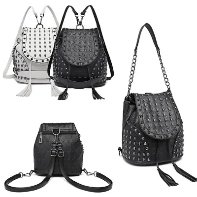 £17.99 • Buy Women Studded Embossed Skull Shoulder Bags Backpack Handbags Faux Leather Travel