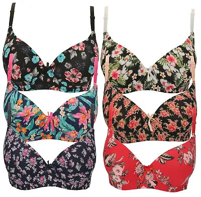 Zest Smooth Underwired Padded Floral T-Shirt Bra • £8.99