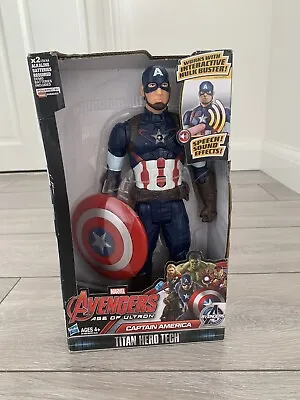 MARVEL Avengers Age Of Ultron Titan Hero Tech Captain America 12 Inch Figure • £18.50