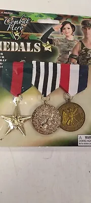 Military Medals Costume Medals Combat Hero Faux Medals 66224 & 66226 • $8.99