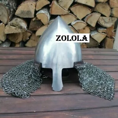 Medieval Roman Historical Viking Armor Battle Helmet With Chainmail Curtain • $112