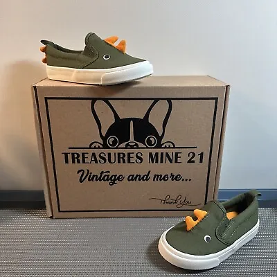 Old Navy Green Dinosaur Casual Kids Shoes Size 6(13.5 Cm) • $12