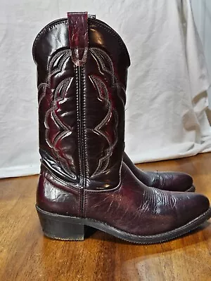 Men's Justin Boots USA Style 2345 Leather Brown Western Cowboy Riding  Sz 9 EE • $35