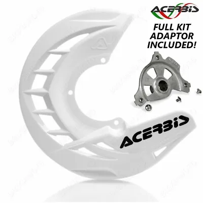 WHITE X-BRAKE PLATE KIT + DISC COVERS For Yamaha YZ 125/250 04/18 • £45.63
