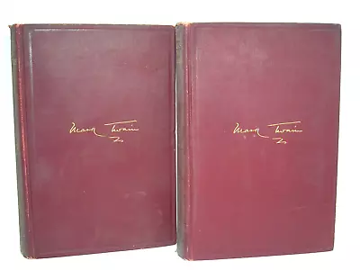 1925 MARK TWAIN *AUTOBIOGRAPHY* 2 Volume Vintage Original Hardcover Book Set HC • $75