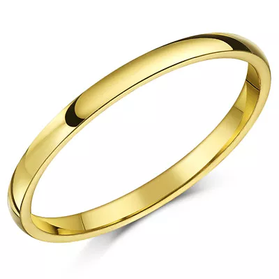 18ct Yellow Gold Wedding Ring Band Solid Heavy Weight Court Comfort Shape Band • £244