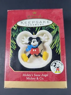 Hallmark Keepsake Ornament Christmas Disney MICKEY'S SNOW ANGEL Very Good Cond • $6.80