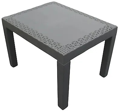 £26.99 • Buy Outdoor Garden Table Black Plastic Rattan Look Rectangle Coffee Table Lightweigh