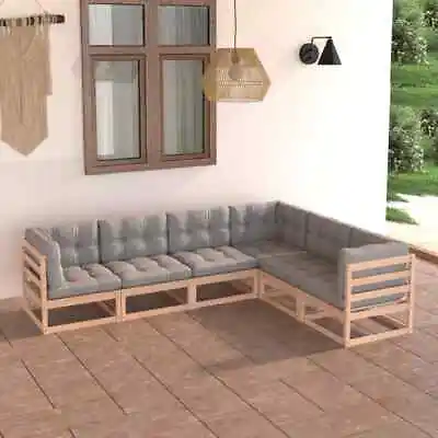 $845.99 • Buy 6 Piece Garden Lounge Set With Cushions Solid Pinewood VidaXL