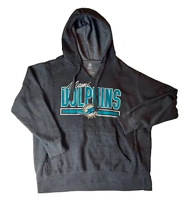 Mens Miami Dolphins NFL LARGE Logo Hoodie Sweater Pockets Football Cotton Womens • $15