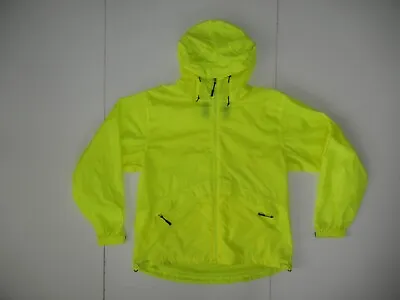 OUTSIDE WORK-WEAR Neon Yellow Nylon RAIN JACKET Hiking Windbreaker Coat Men's M • $26.99
