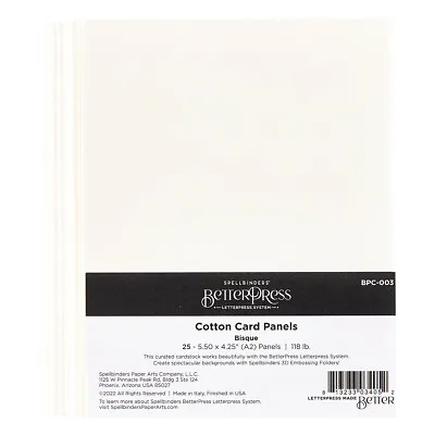 $22.99 • Buy Spellbinders BetterPress Bisque A2 Cotton Card Panels  25pc