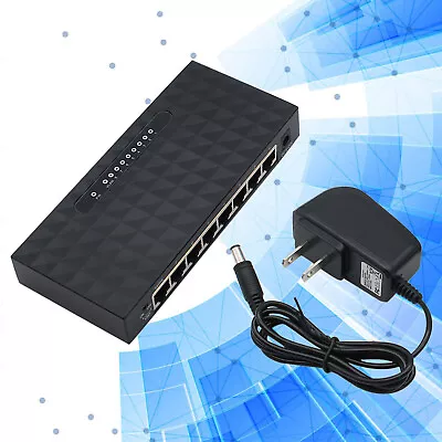 1000Mbps 8 Port Ethernet Hub PC Gaming Network LAN Switch RJ45 Cat6 Splitter Uy • $30.99