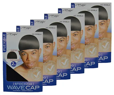 6 Packs (12pcs) Magic Stocking Black Flexible Wave Cap • $14.99