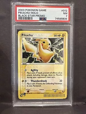 PSA 7 - 2003 - Pikachu Holo #12 - Black Star Promo - Pokémon Card TCG • $31