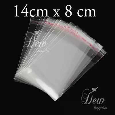 100 Pcs 14 X 8 Cm Clear Self Adhesive Seal Plastic Bags Cellophane Clear Bag • $5.90