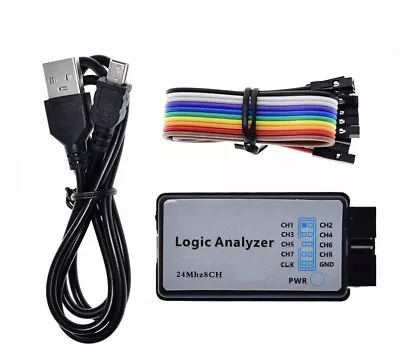 24MHz 8 Channel USB Logic Analyzer 8 CH Logic Analyzer For MCU ARM FPGA UK • £9.75