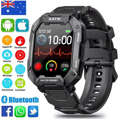 $56.99 • Buy Waterproof Smart Watch Women Men Fitness Tracker Heart Rate Monitor Sports Watch