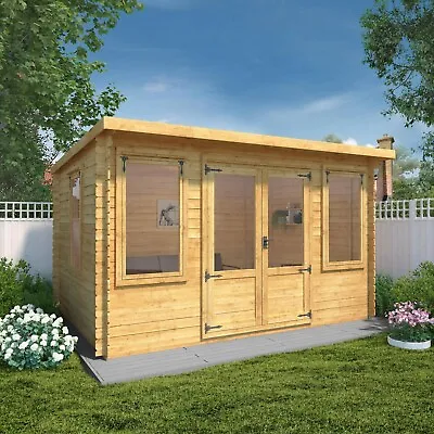 Waltons Pent Log Cabin Wooden Garden Room 19mm  Log Boards 4m X 3m • £1889.99