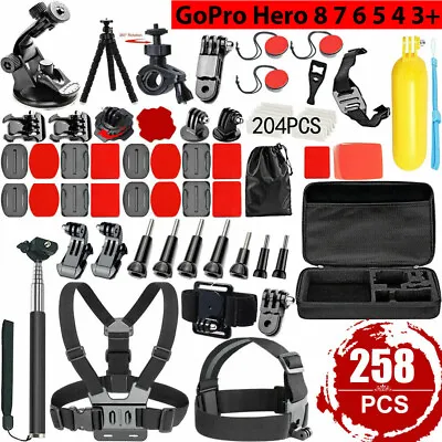 258pcs Accessories Pack Case Floating Monopod Chest Head GoPro Hero 7 6 5 4 3 AU • $31.99