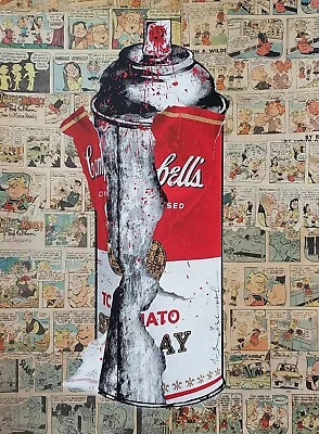 Mr Brainwash Torn Spray Can ORIGINAL Signed Dennis The Menace Campbell's Soup • $6800