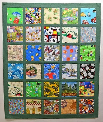 I-SPY Baby Quilt Top #485- Size 35  X 41 - I SPY ISPY LAP QUILT Toddler Quilt • $20