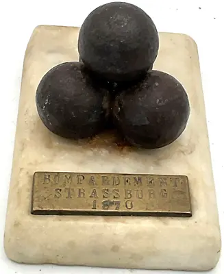 Bompardement Strassburg 1870 Commemorative Siege Strasbourg Cannon Musket Balls • $249.95